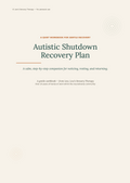 Autistic Shutdown Recovery Plan