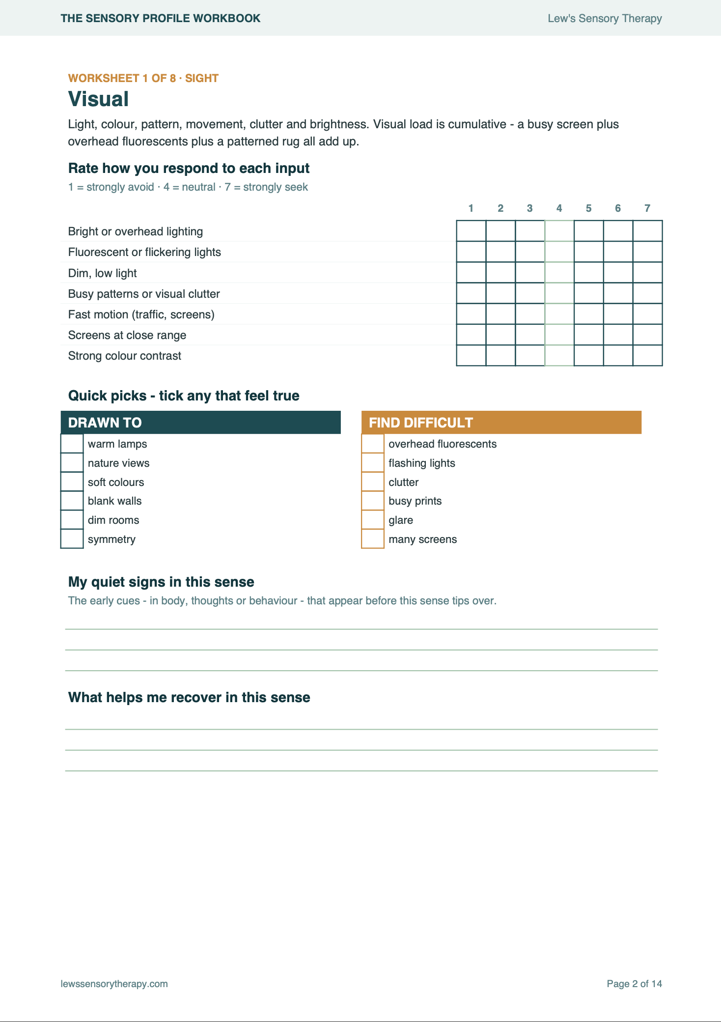 The Sensory Profile Workbook