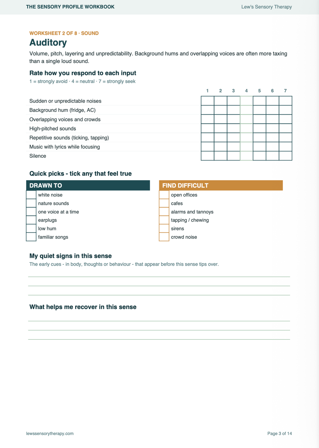 The Sensory Profile Workbook