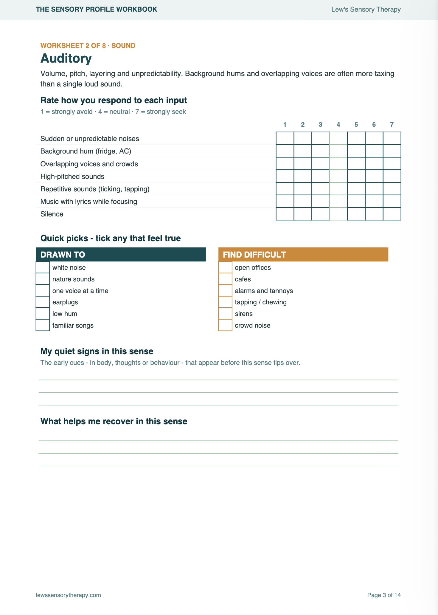 The Sensory Profile Workbook