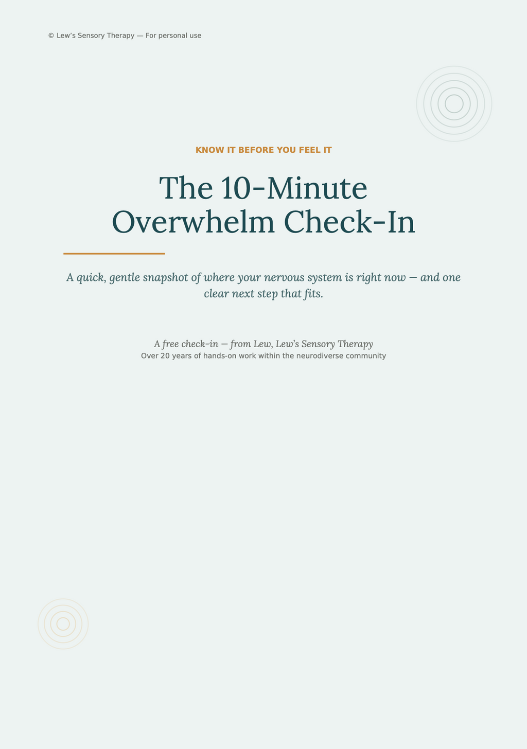 The 10-Minute Overwhelm Check-In
